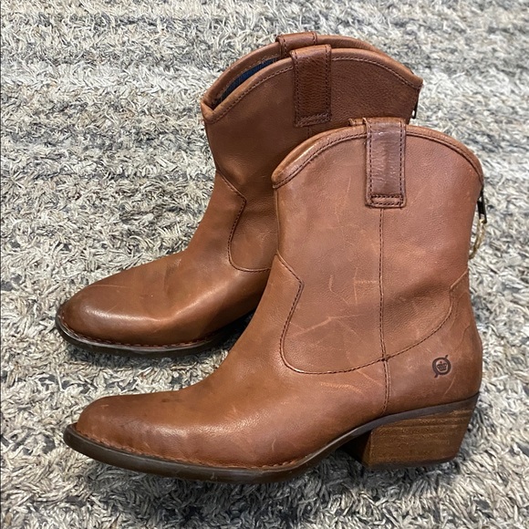 Nwob Born brown Leather western inspired comfort Boots sz 9 - Picture 3 of 12